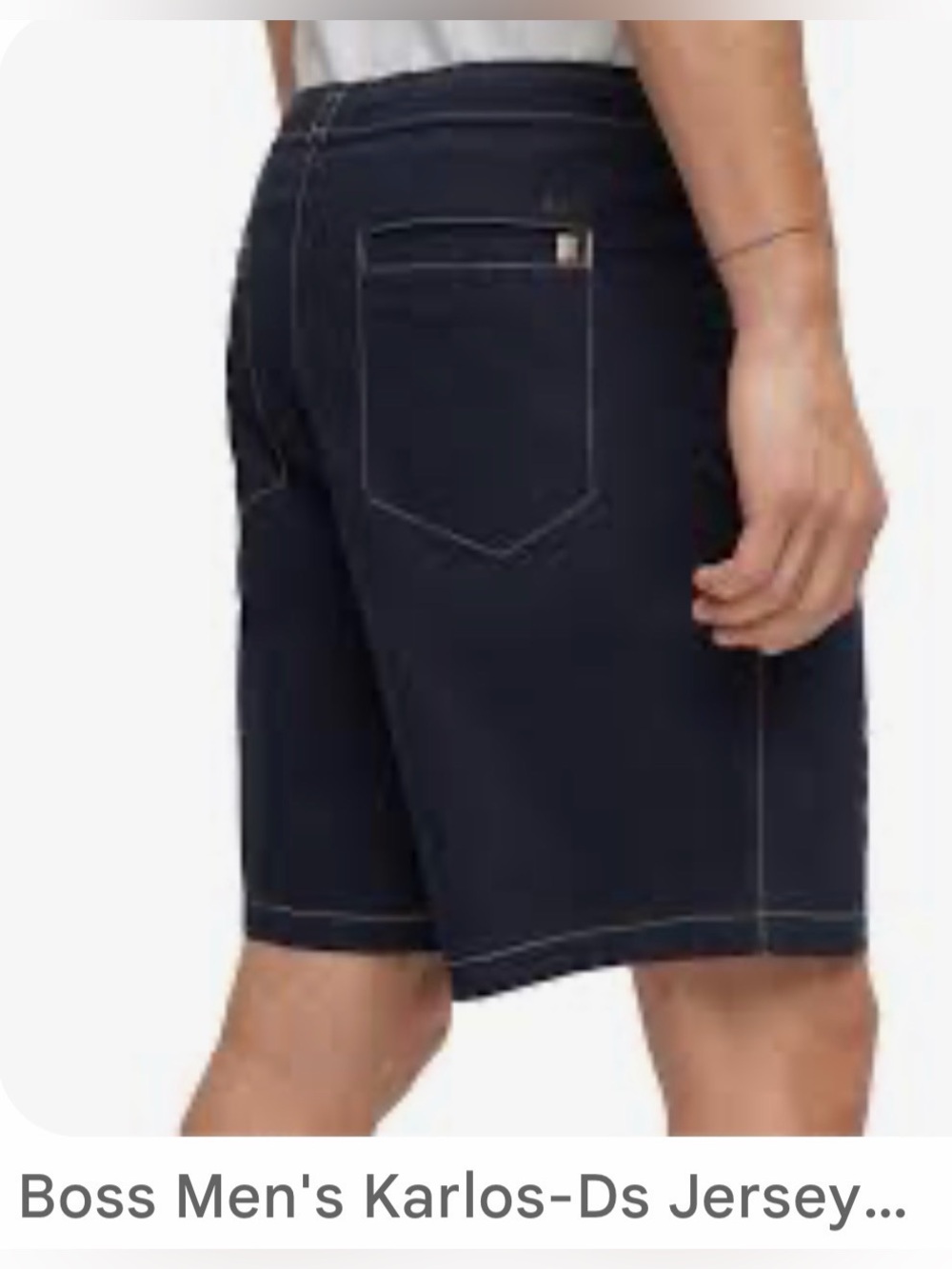 Hugo Boss Navy Blue Men's Shorts with Contrast Stitching New